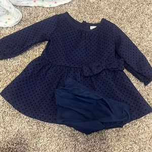 Carters 3 months navy blue dress with bloomers